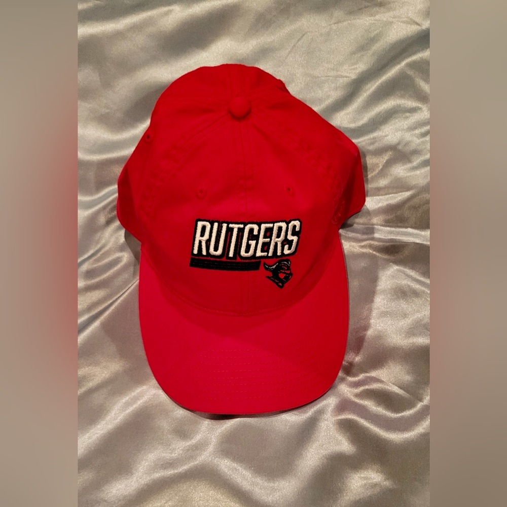 NWOT Rutgers Red Cotton Twill Baseball Cap  featuring Scarlet Knights Embroidery